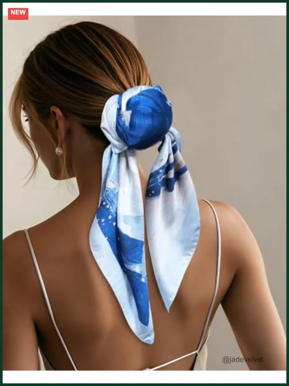 Square Satin Hair Scarf Women 27 Inch Silk Like Polyester Bandana